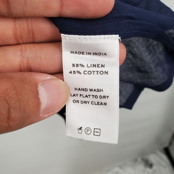 Hill House Mila Dress One Shoulder Eyelet Crochet Mini Linen Womens Small NWT - Picture 10 of 15